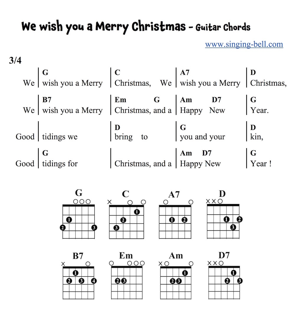 Free Easy Printable Christmas Chord Charts