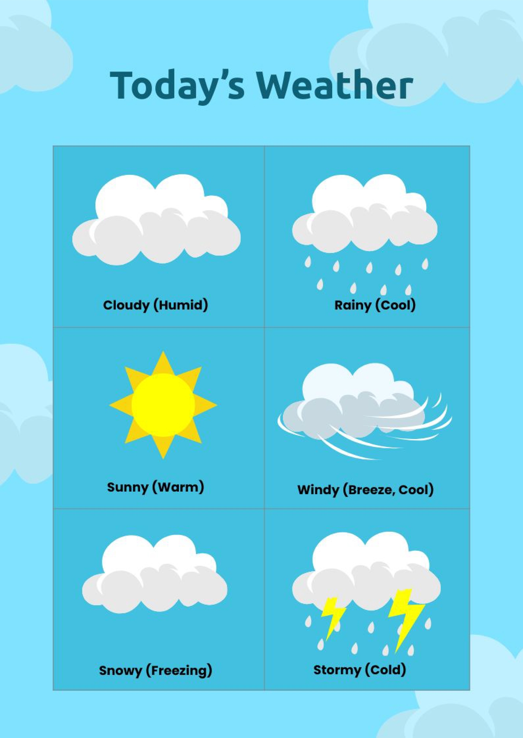 Weather Chart For Kids In Illustrator PDF Download Template Weather Chart For Kids In Illustrator PDF Download Template