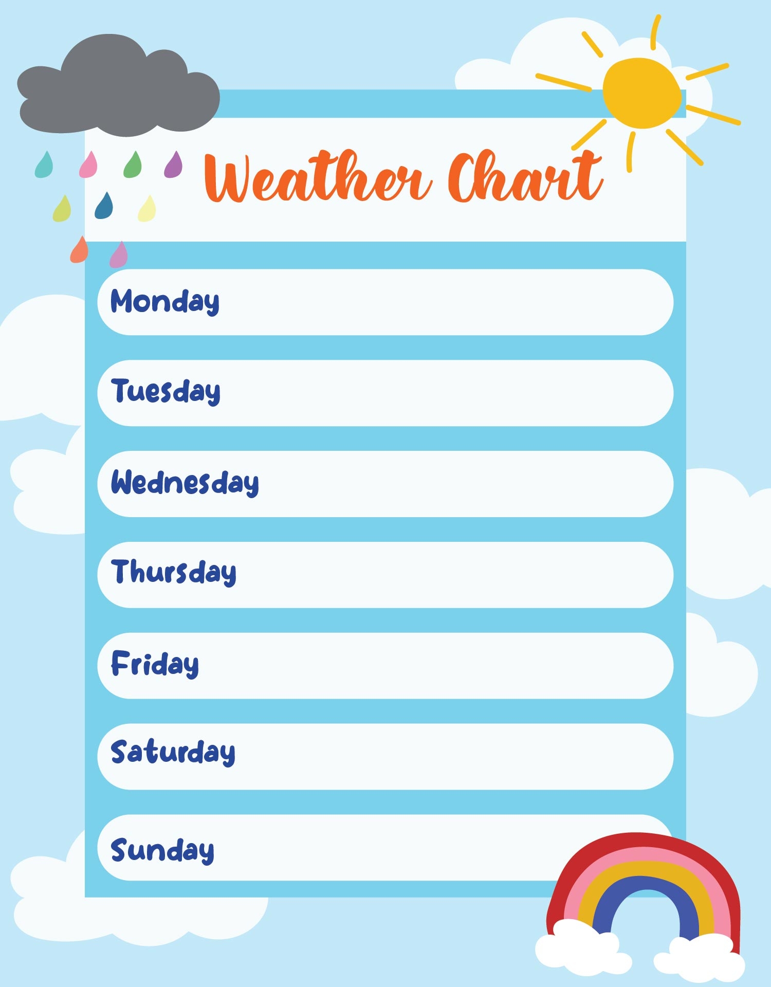 Free Printable Weather Chart For Classroom