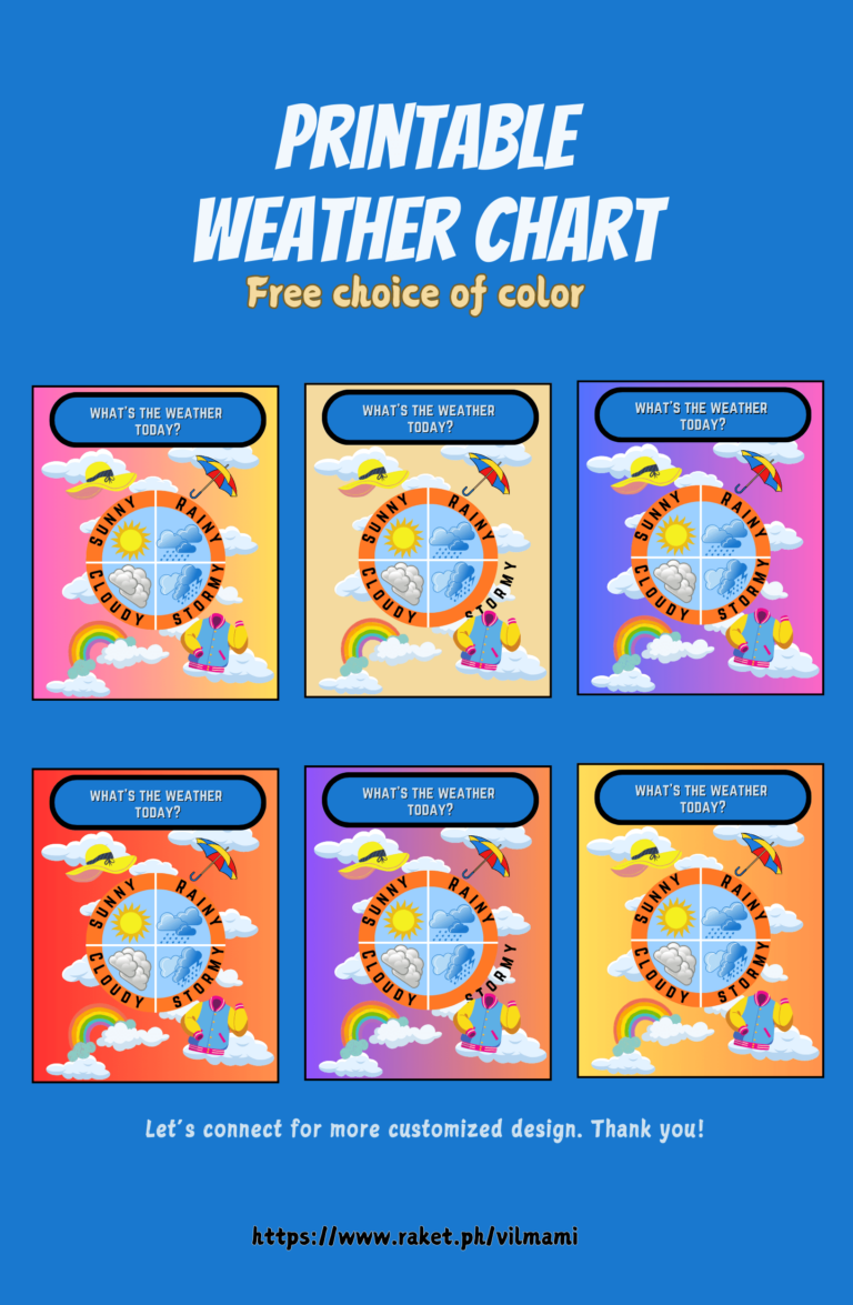 WEATHER CHART Free Choose Of Color By Vilmami Raket PH