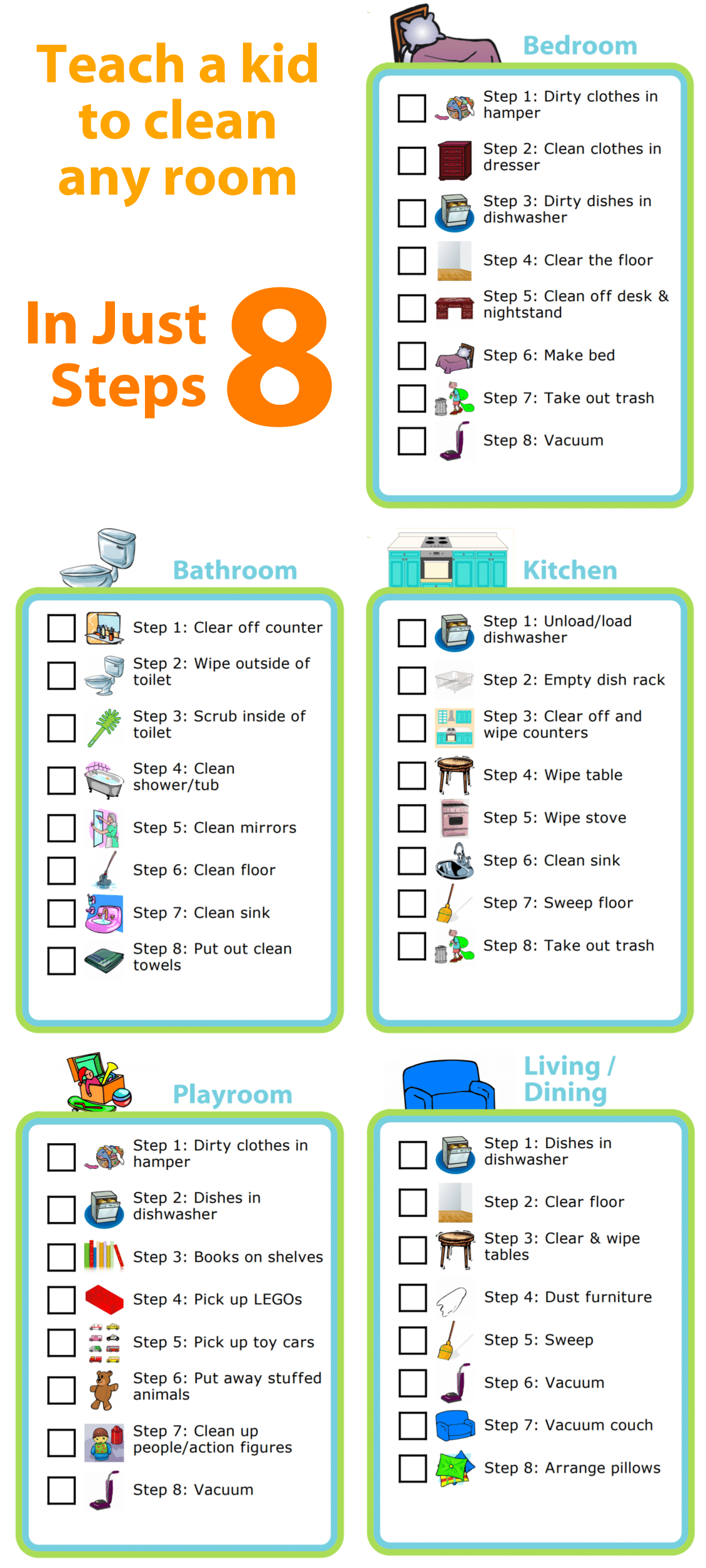 Week 48 Free Printable Room Cleaning Checklists The Trip Clip Blog