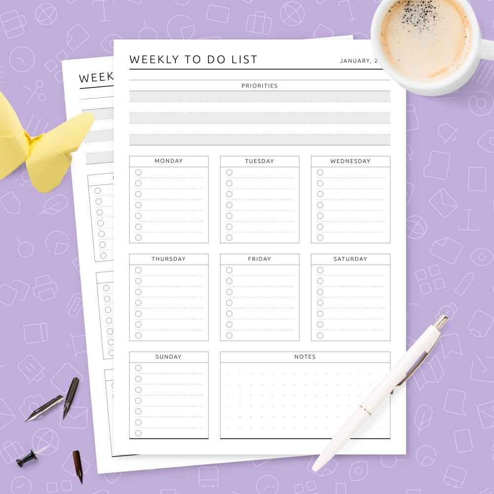 Weekly To Do Chart Printable Weekly To Do Chart Printable