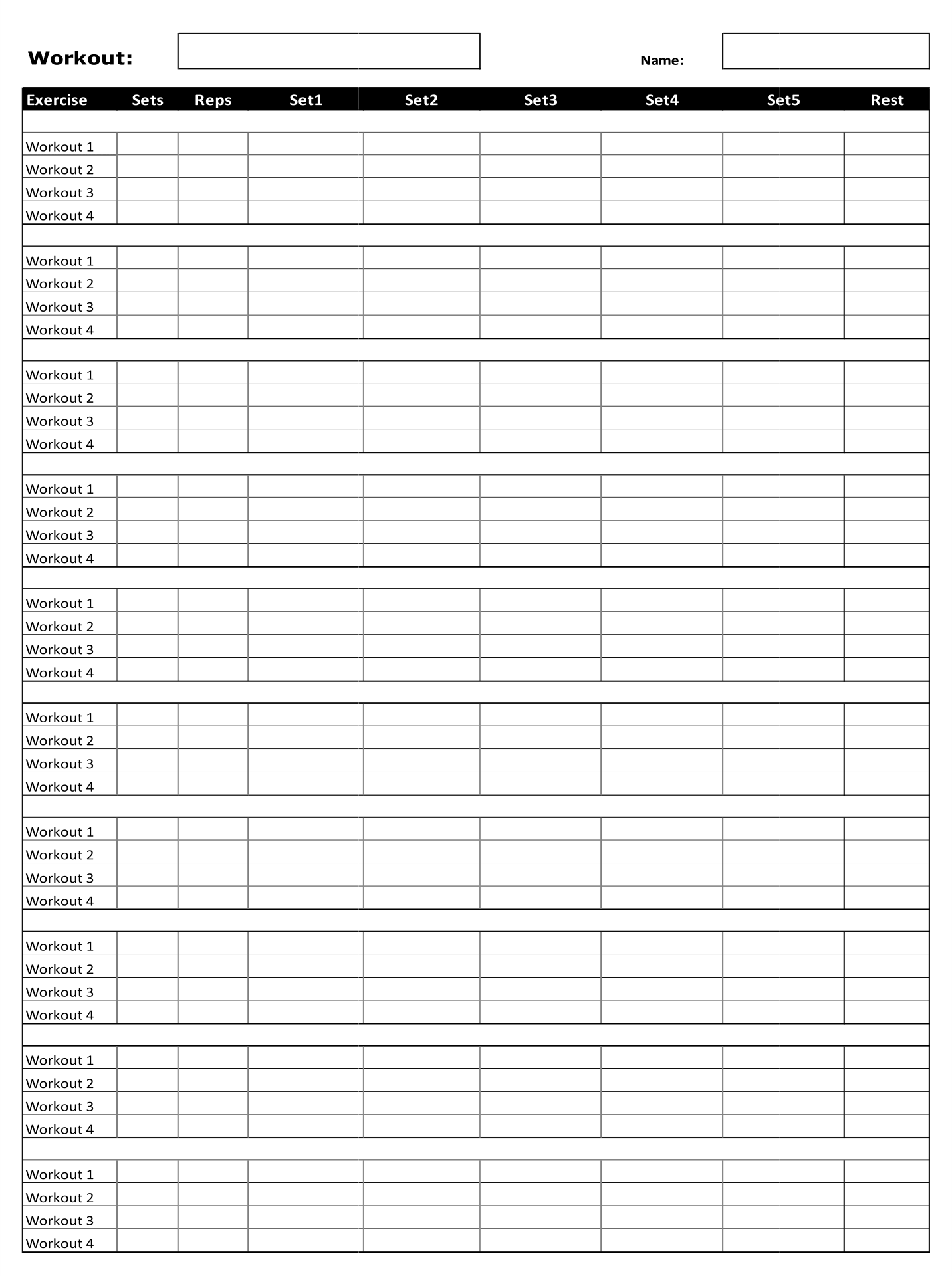 Weight Lifting Workouts Charts 10 Free PDF Printables Printablee Weight Lifting Workouts Charts 10 Free PDF Printables Printablee