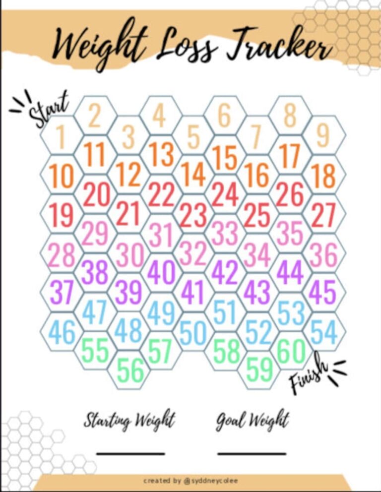 Weight Loss Tracker 60 Lbs Etsy