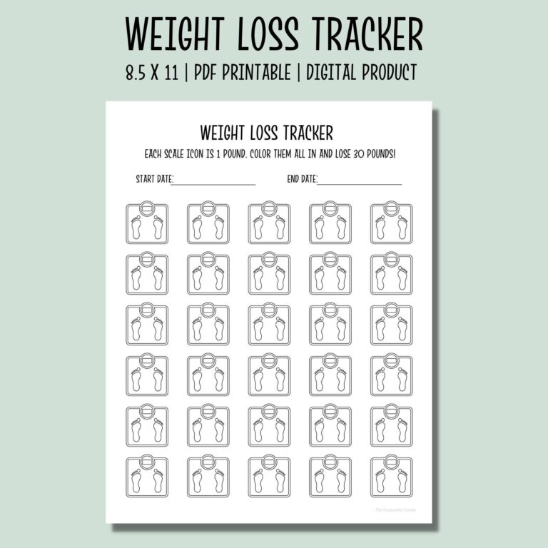 Weight Loss Tracker Printable Weight Loss Goal Tracker Weight Loss Journey 30 Pound Weight Loss Tracker 30 Pound Weight Loss Chart Etsy