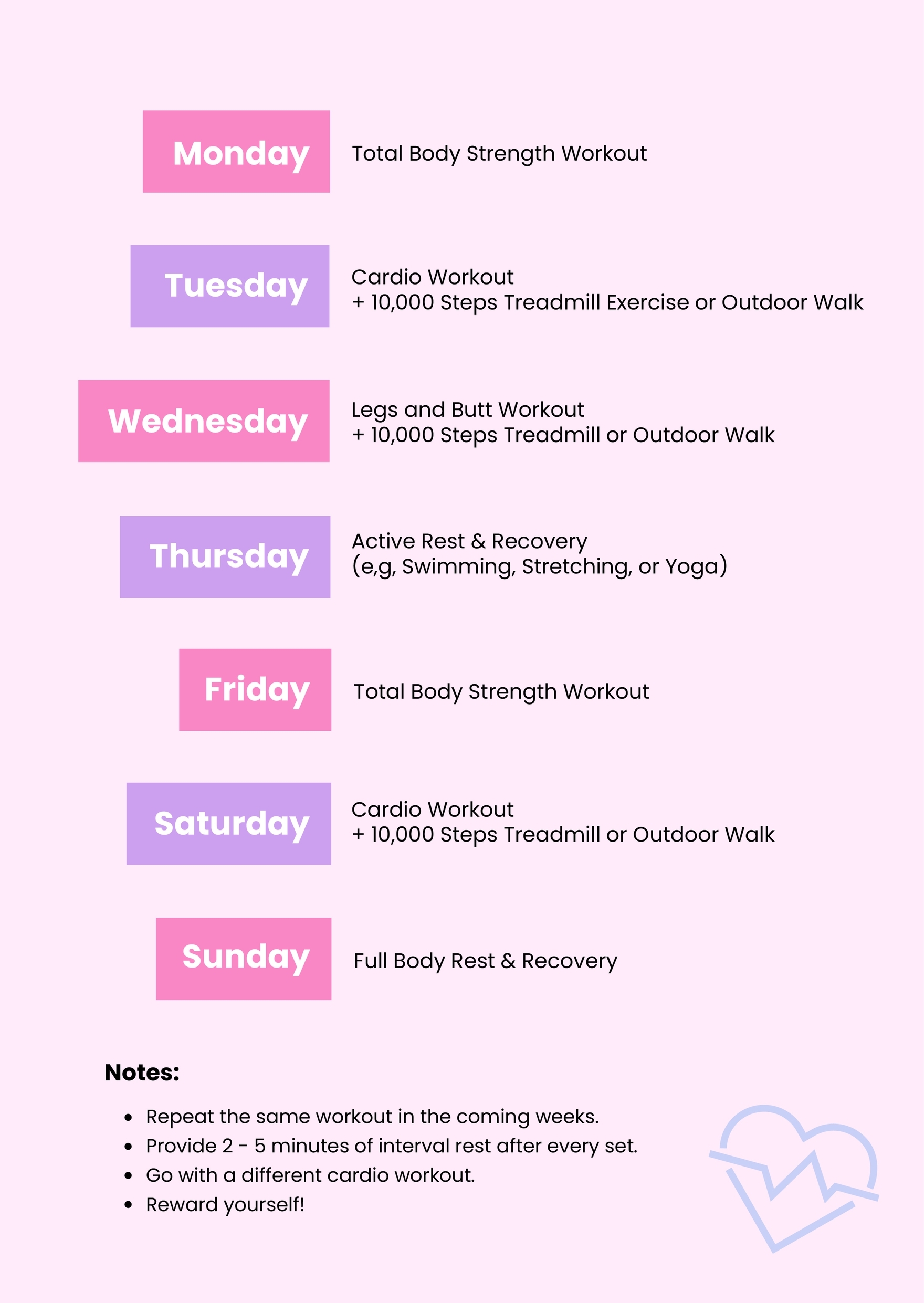 Printable Workout Charts For Weight Loss Printable Workout Charts For Weight Loss