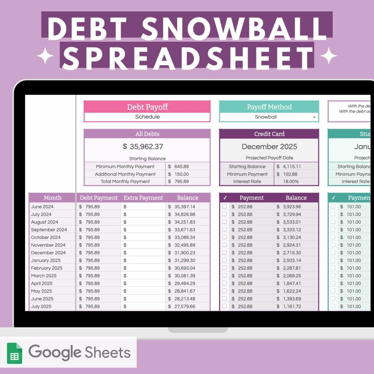 Free Printable Debt Snowball Chart
