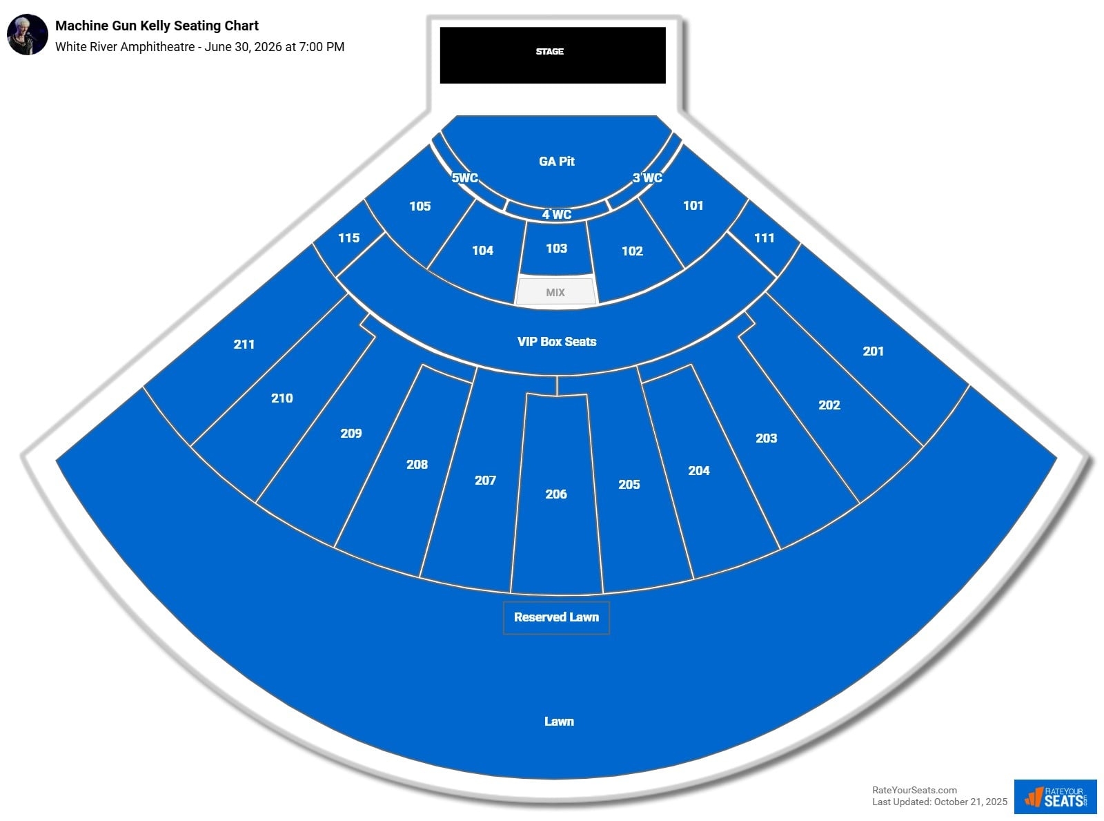 White River Amphitheatre Seating Chart RateYourSeats
