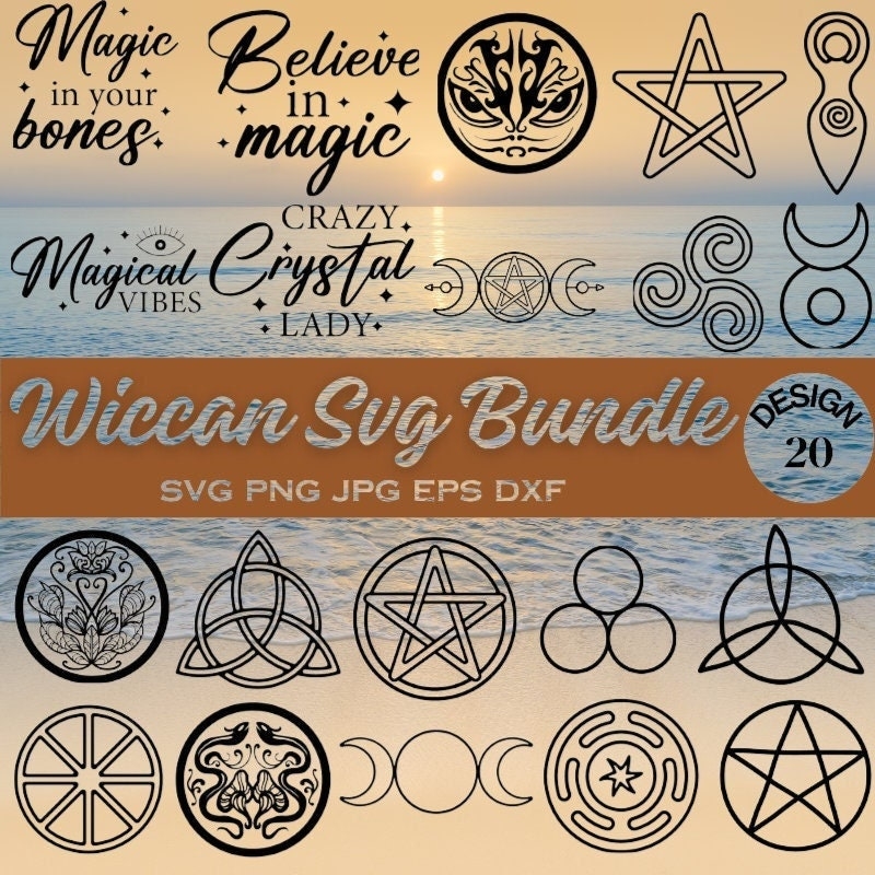 Wiccan Symbols Svg Etsy