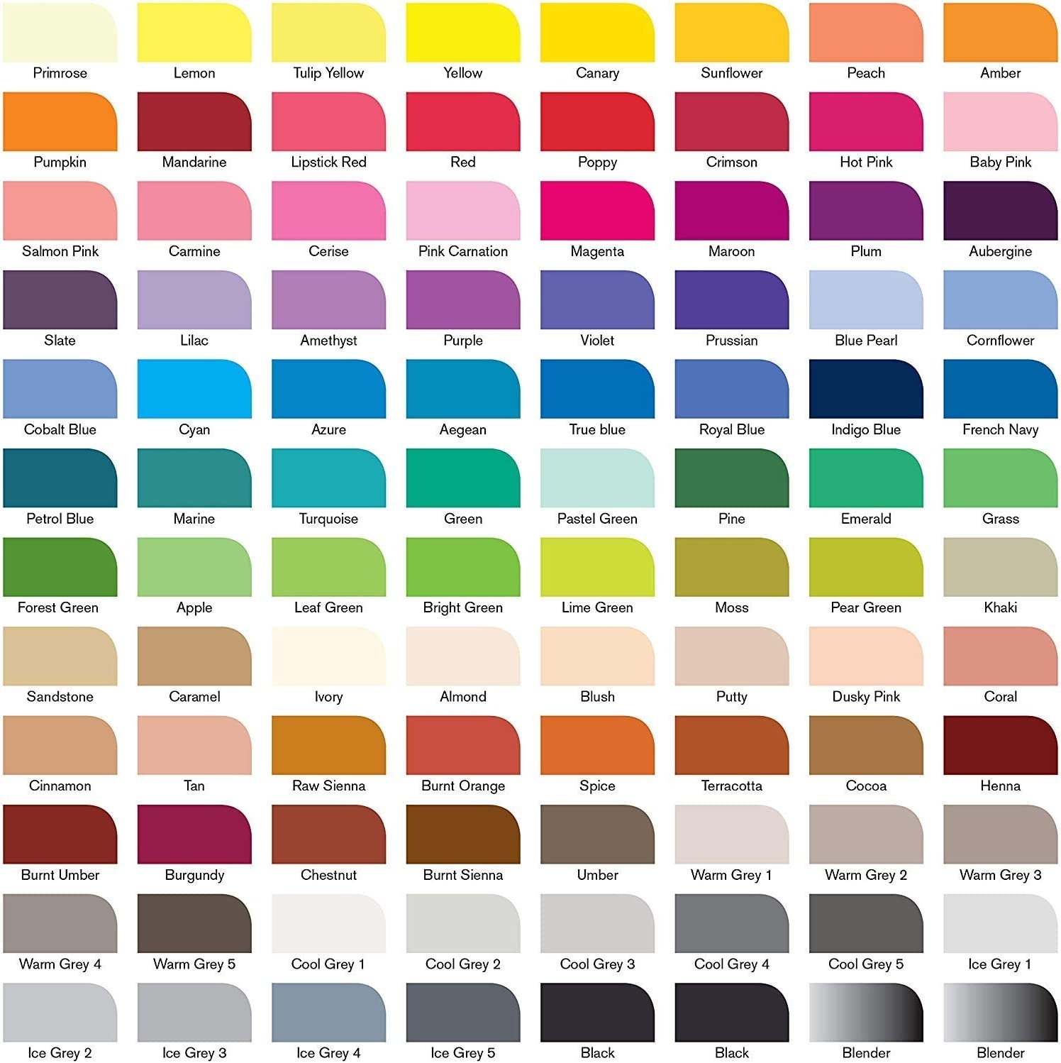 Winsor Newton Set Of 96 Markers Promarker Swatch Template DIY Single Page Color Swatch chart Printable Digital PDF Instant Download Etsy