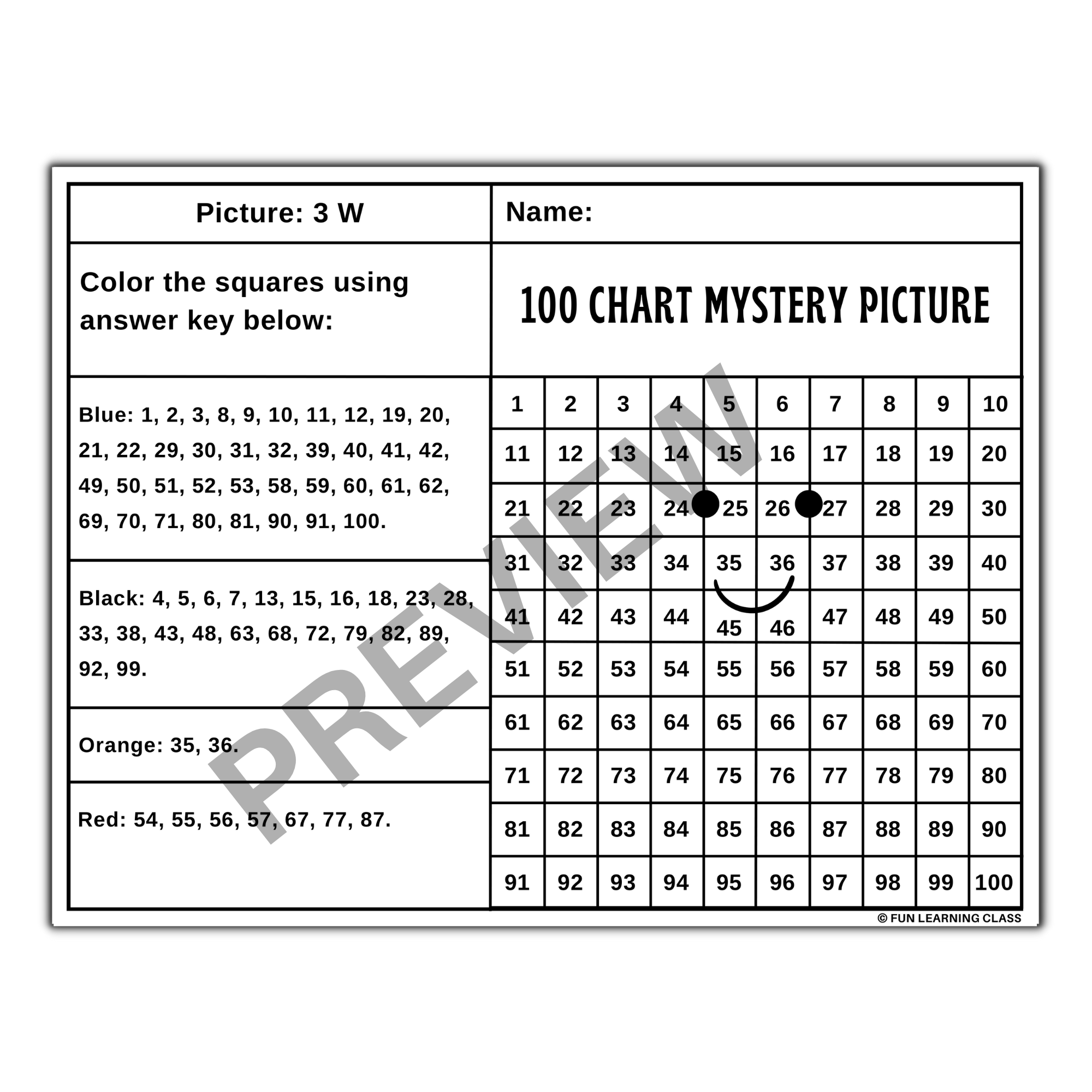 Winter 100s Hundred Chart Mystery Pictures Coloring Pages Digital Print Made By Teachers