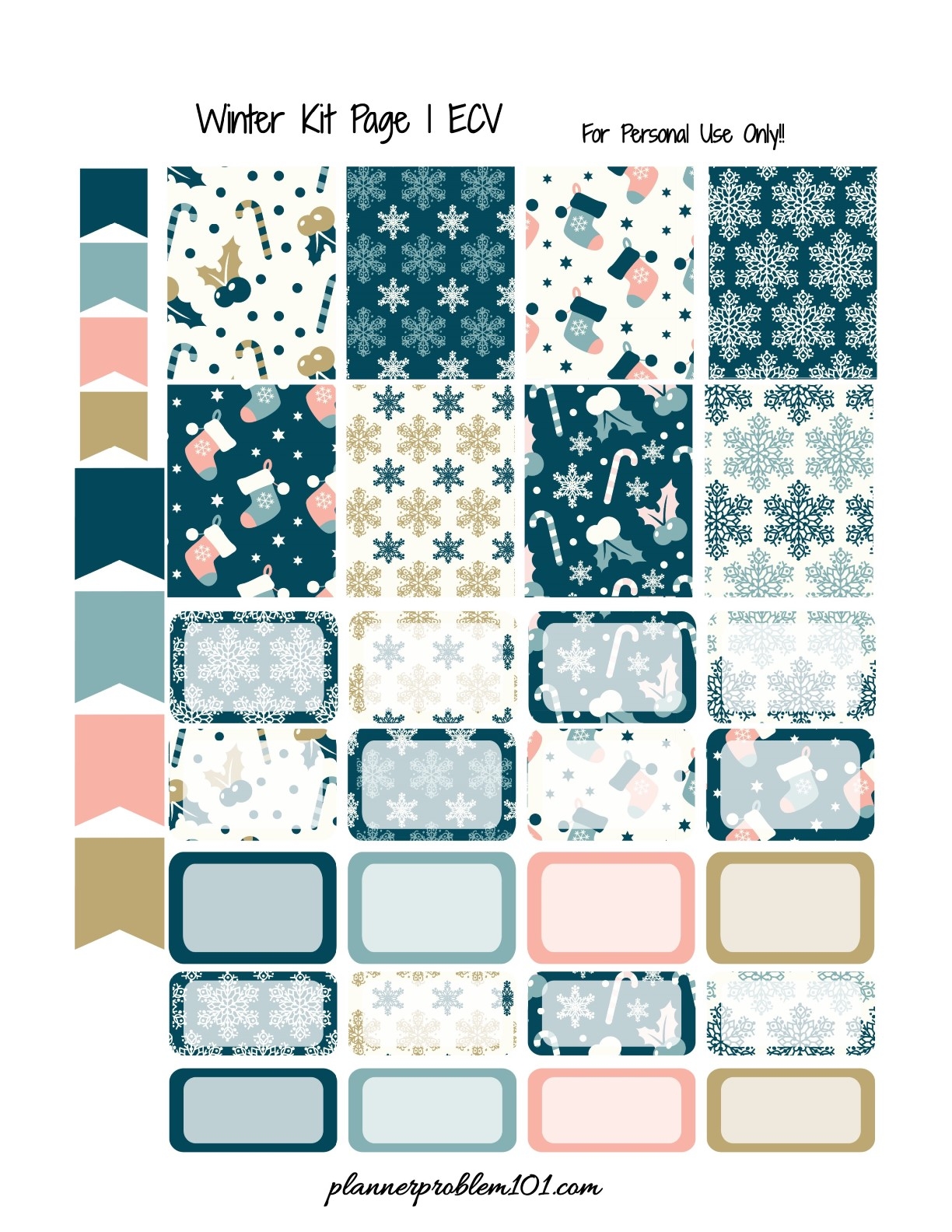 Winter Themed Sticker Chart Printable