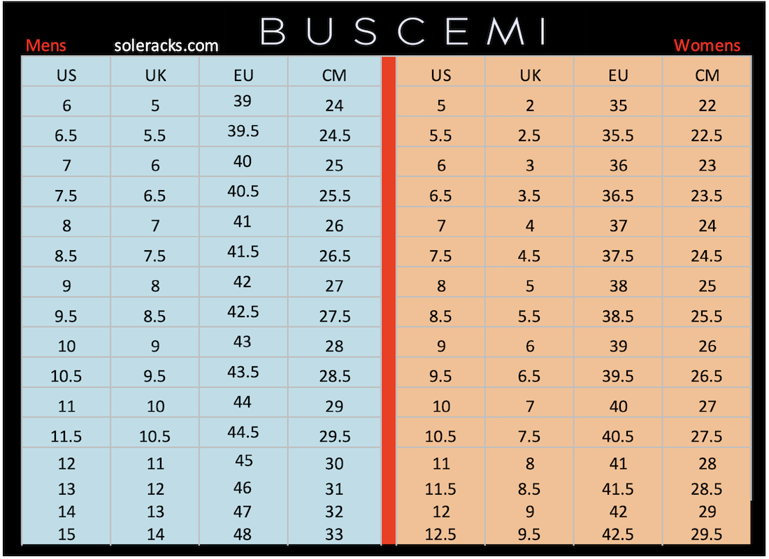 Printable Mensshoe Size Chart