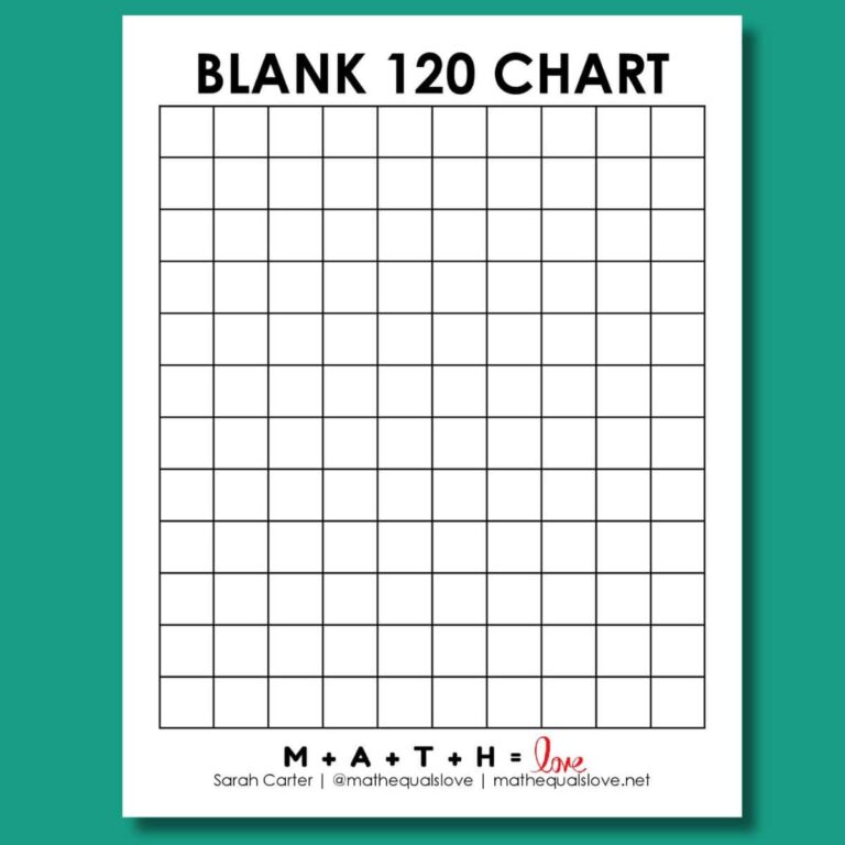 120 Math Chart Printable Free - Free printable blank 120 math chart for educational use