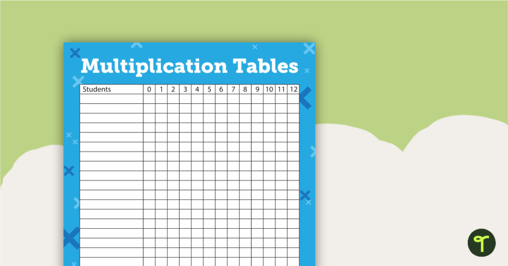 12×12 Times Table Chart Blank for Students Free printable 12x12 Times Table Chart Blank designed for students to fill in multiplication tables