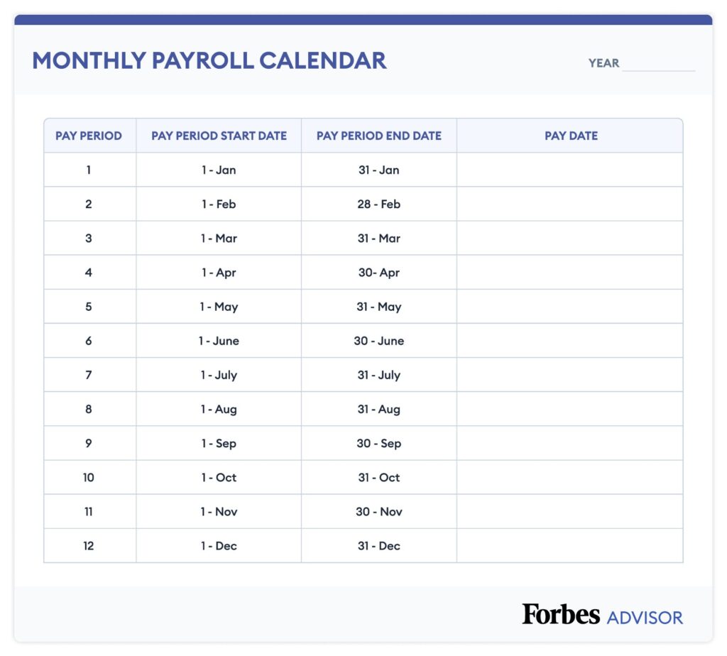 2024 Payroll Calendar: Weekly, Monthly, & More – Forbes Advisor