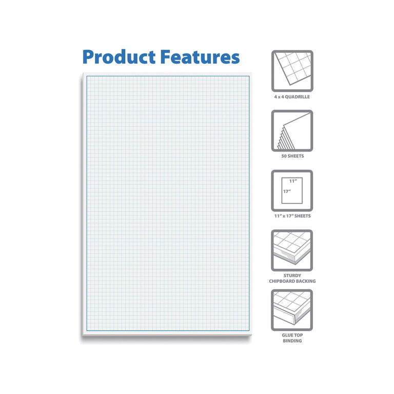 Free printable 4 By 17 Blank Chart featuring a blue line border and grid layout for easy use