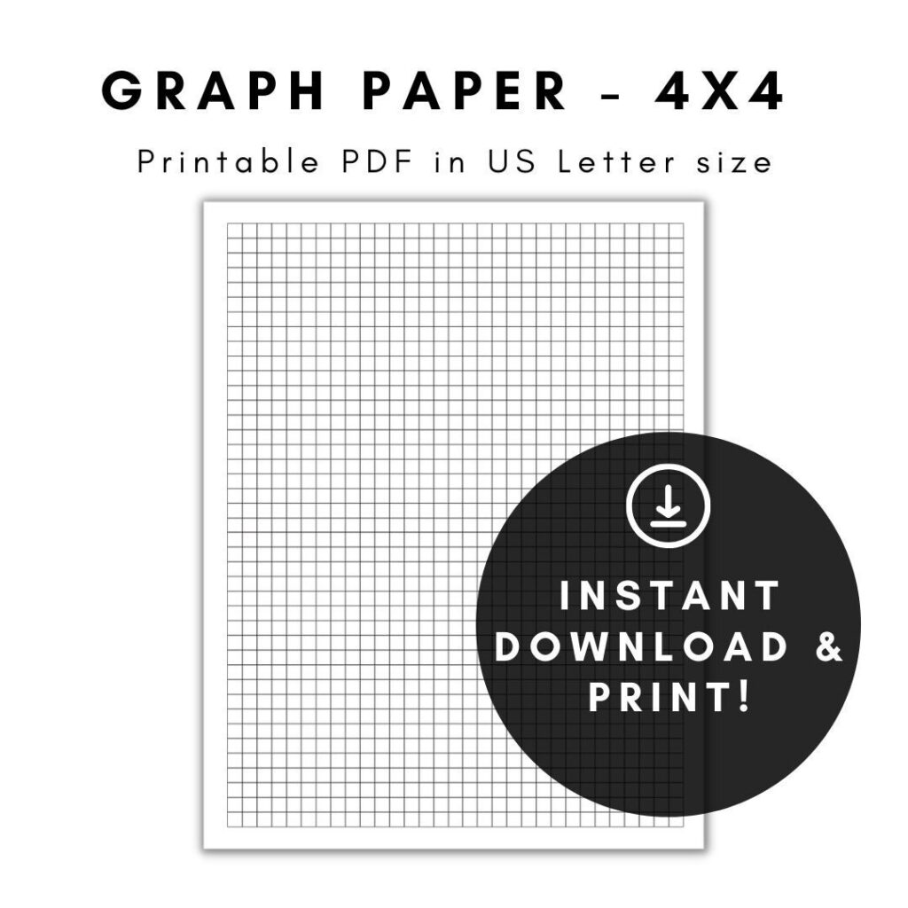 4x4 Graph Paper Printable, US Letter Size (digital Download) - Etsy