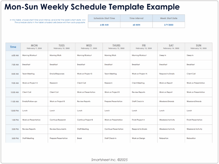 Free printable A 15 By 2 Chart Template showcasing a weekly schedule with time slots