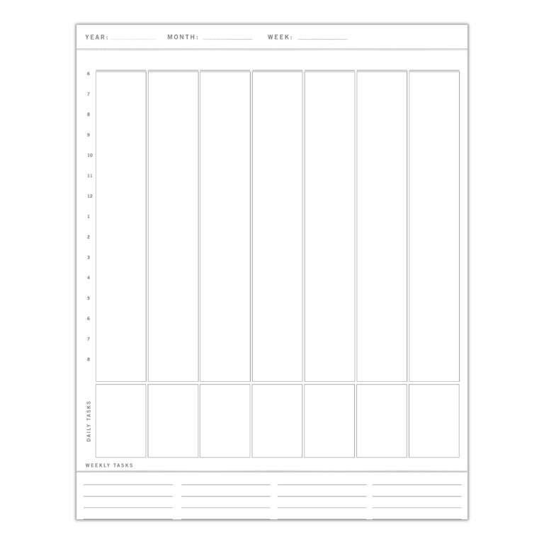 Free printable Blank 10 Column Chart Template for organizing data in a structured format