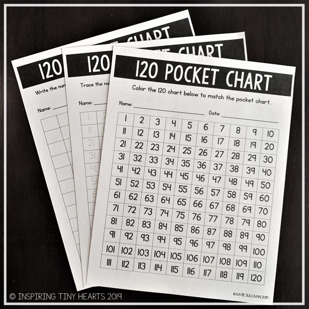 Free printable Blank 120 Chart To Print featuring a 120 pocket chart for educational use