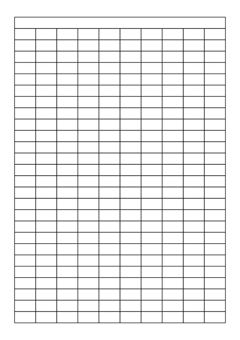 Free Blank 8 Column Chart Printable for organizing data in a structured format