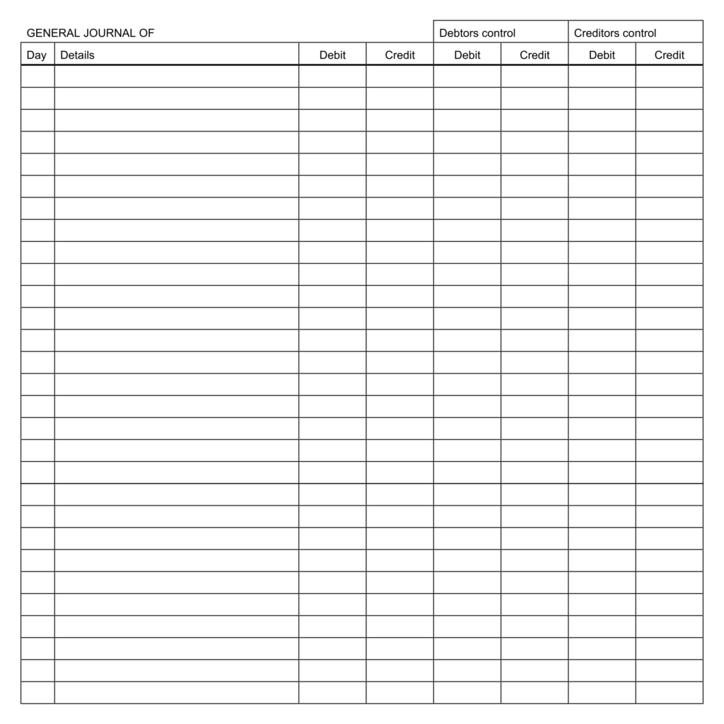 Free printable Blank 8 Column Chart Template with space for detailed entries and financial tracking