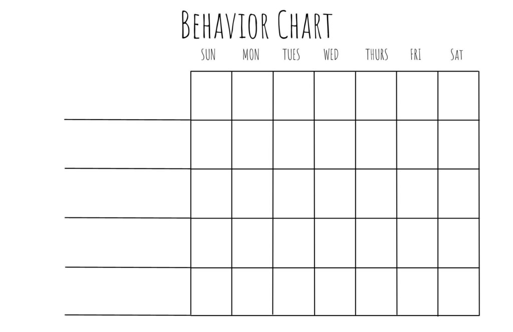 Blank Behavior Chart Template