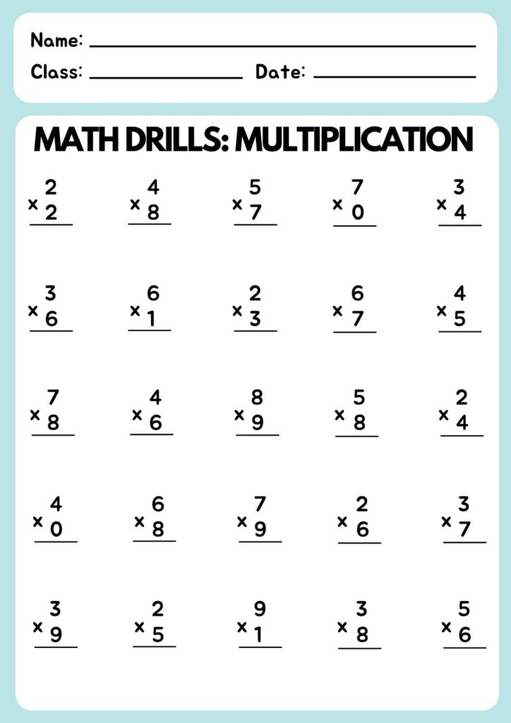 Blank Multiplication Factor Templates Printable – Math Drills Blank Multiplication Factor Templates Printable - Free printable blank multiplication factor template for math drills with va