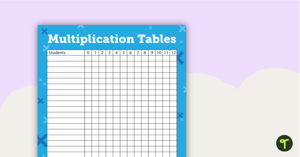 Free printable Blank Multiplication Table To 12 designed for students to practice multiplication