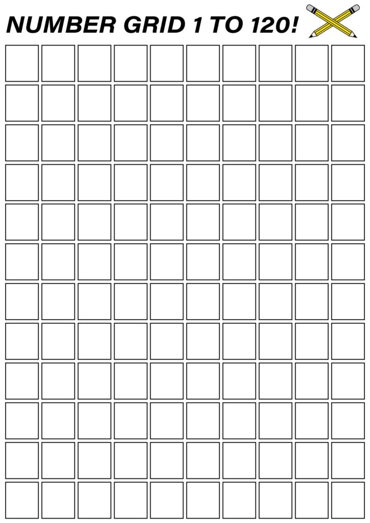 Free printable Blank Multiplication Table To 120 with empty boxes for numbers