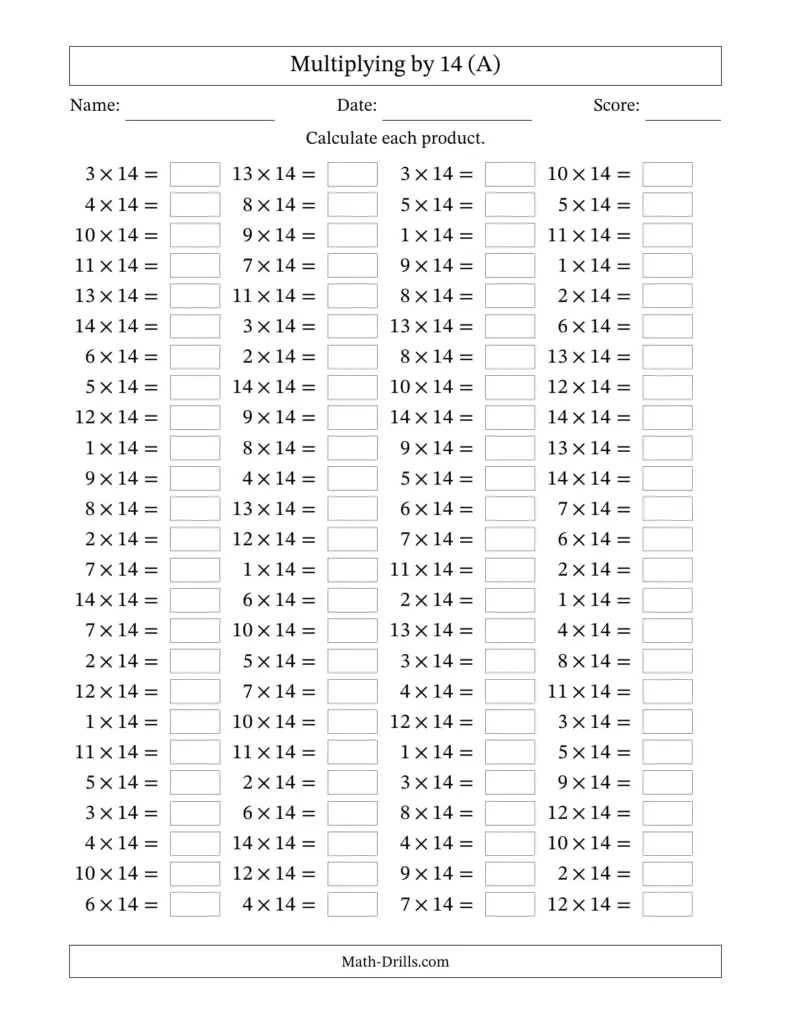 Blank Multiplication Table Worksheet 1-12 Printable Free Blank Multiplication Table Worksheet 1-12 Printable with multiplication problems for practice