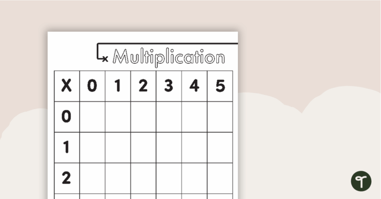 Free Blank Printable Multiplication Chart 0-12 with a clear grid for easy calculations