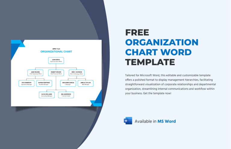 Chart Word Doc Free Template - Organization Chart Word Template in Word - Download | Template.net