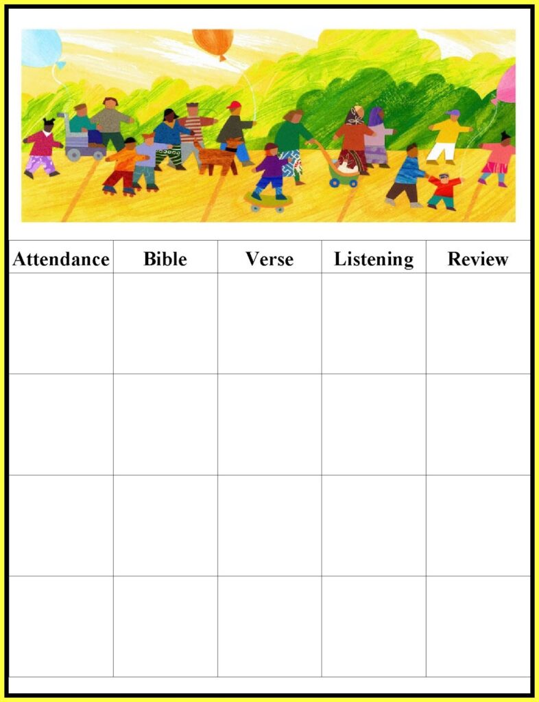 Children's Gems In My Treasure Box: Sunday School - Attendance Charts ...