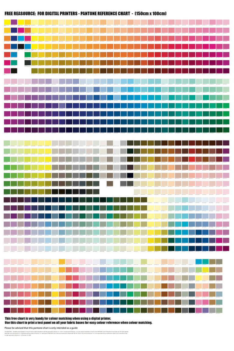 Digital Print Chart For Free Download - Free Resource: Digital Printing Colour Chart 150cm x 100cm – The ...