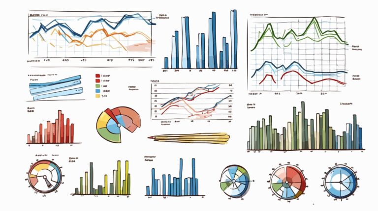 Draw Charts And Print Interpretation Reports - HandDrawn Infographic Chart Graph Set Sketch | Premium AI-generated vector
