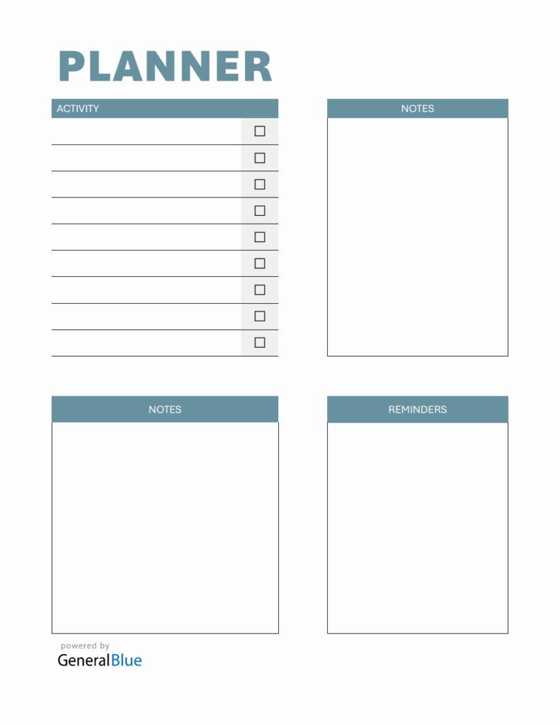 Editable Monthly Planner in Word