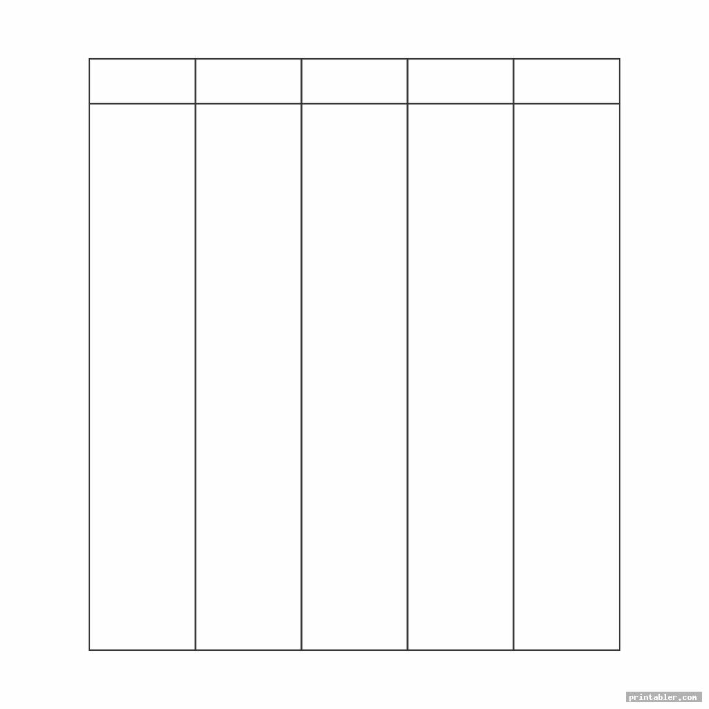 Free Blank 5 Column Chart – Blank 5 Column Chart Template Free Blank 5 Column Chart - Blank 5 Column Chart Template