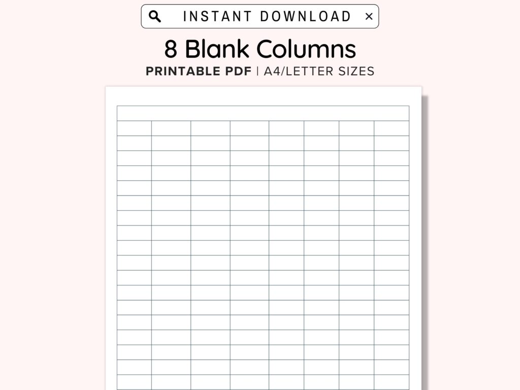 Free Blank Tables And Charts - Printable Blank Chart Templates
