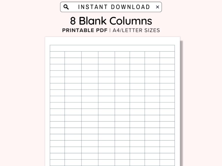 Free Blank Tables And Charts - Printable Blank Chart Templates