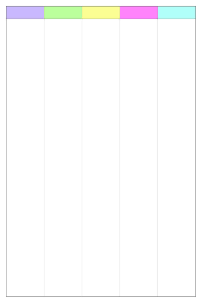 Free Printable 5 Column Charts [PDF] Template - Printables Hub