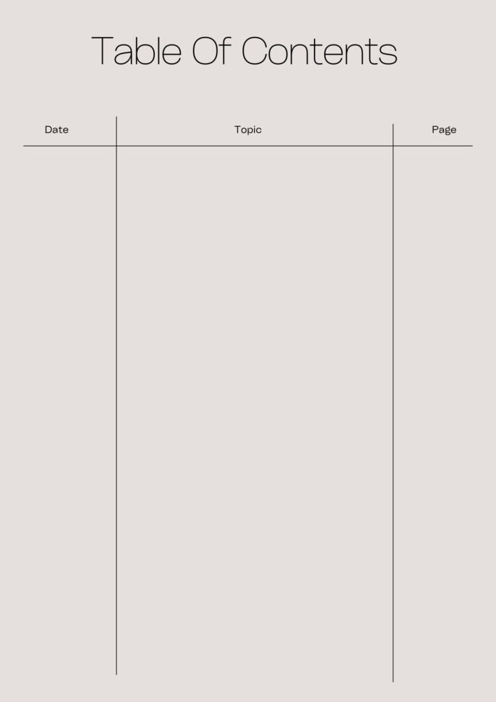 Free Printable Blank Table Of Contents Templates [PDF Included … Free Printable Blank Table Of Contents Templates [PDF Included ...