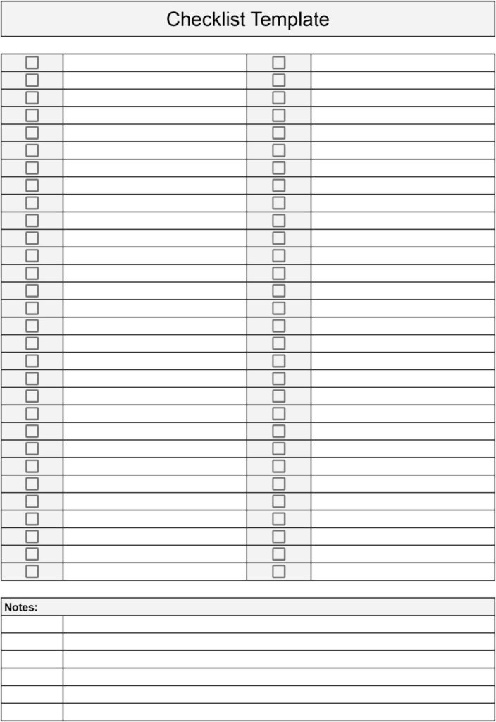Free Printable Charts And Checklists