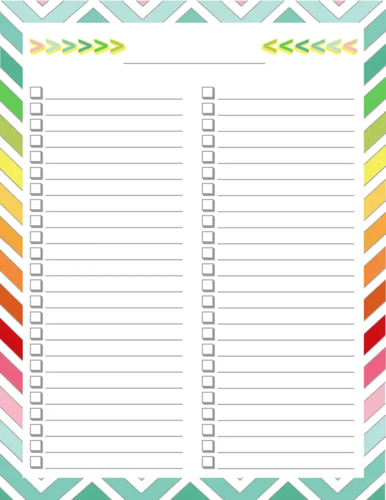 Free Printable Lists And Charts - Free Printable To-Do List & Checklist Templates [Word, PDF, Excel]