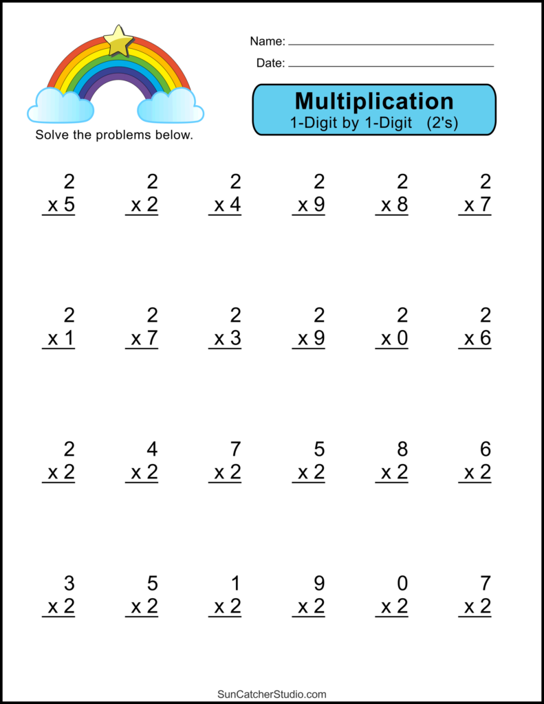 Free Printable Math Drills Multiplication Up To 12 – Worksheet Free Printable Math Drills Multiplication Up To 12 worksheet with problems for 1-digit by 1-digit multiplication