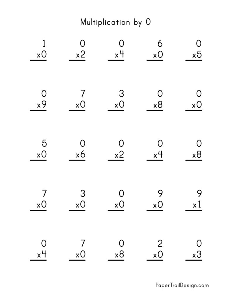 Free Printable Multiplication Facts 0 12 Worksheet Free Printable Multiplication Facts 0 12 worksheet featuring multiplication problems by 0