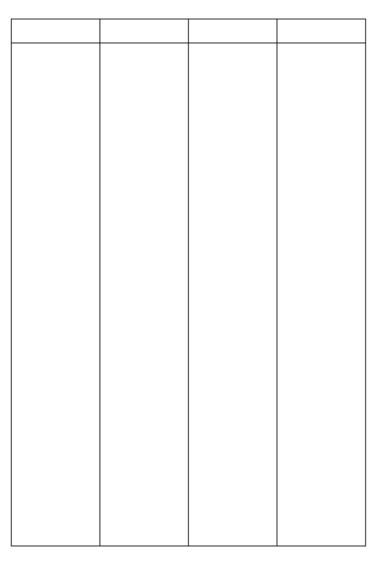 Free Printable Printable 4 Column Chart Template - Printable Column Sheet - Printables Templates Free