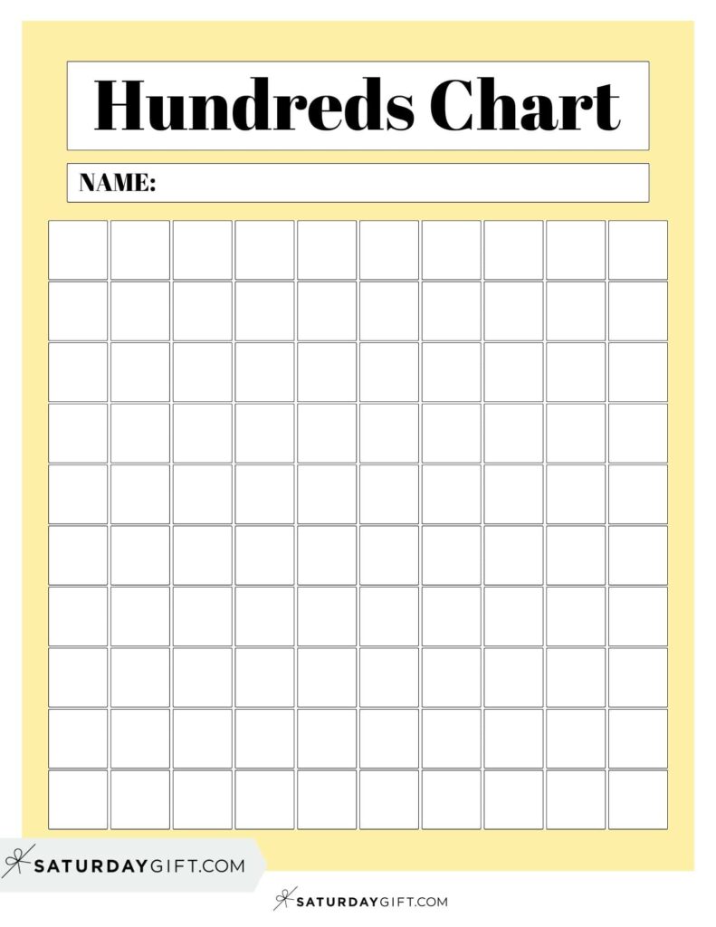 Hundreds Chart Printable - 19 Free Numbers 1 to 100 worksheets ...