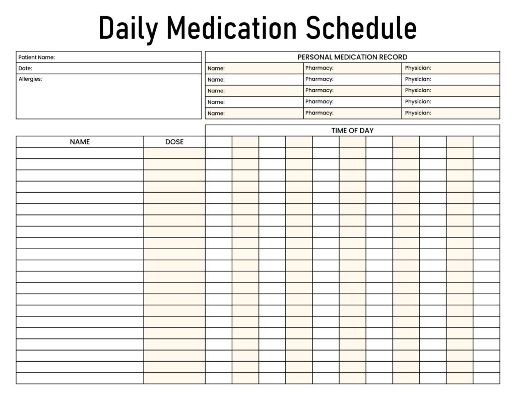 Medicine Daily Charts To Print For Free – Free Daily Medication Chart Printable – Free Printable US Medicine Daily Charts To Print For Free - Free Daily Medication Chart Printable - Free Printable US